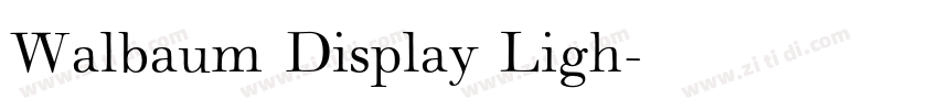 Walbaum Display Ligh字体转换 Walbaum Display Ligh字体转换